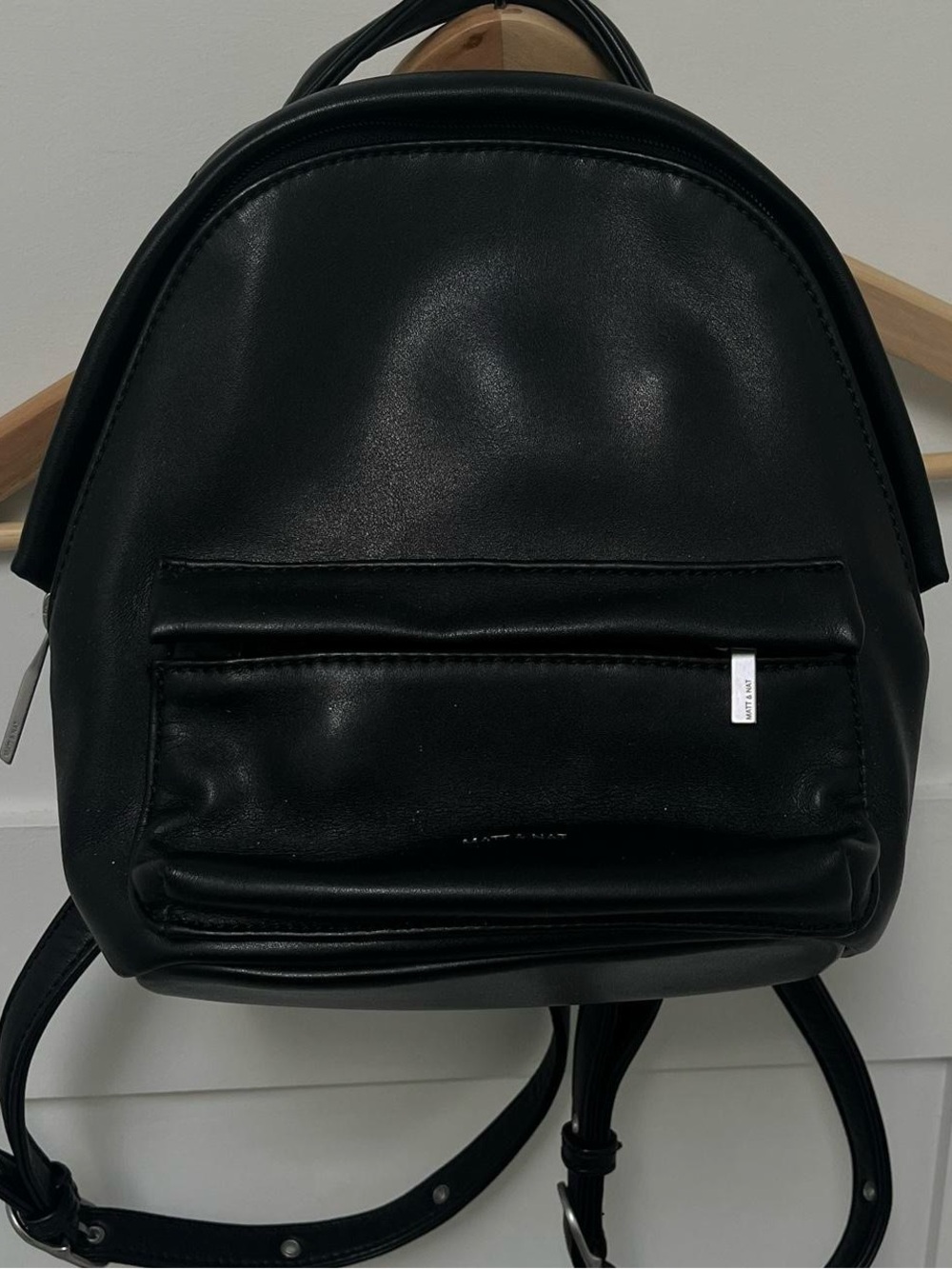 Matt & Nat Black Mini Vegan Leather Backpack